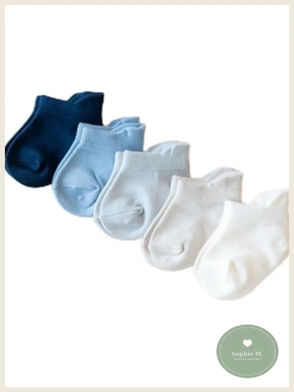 5 Pack Bamboo Rayon Ankle Socks Ribbed Cuff with Grips